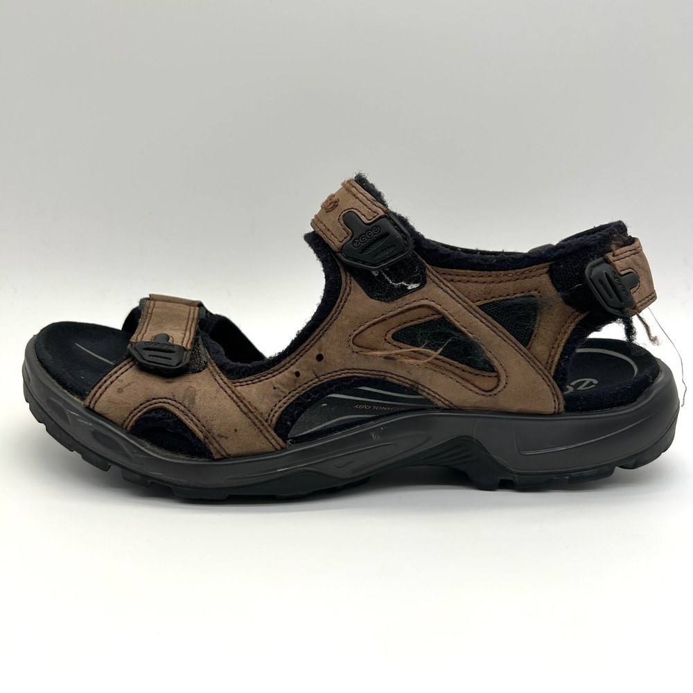 ECCO Yucatan Sport Sandals Mens 45 Brown Leather Hiking Walking Receptor Strappy